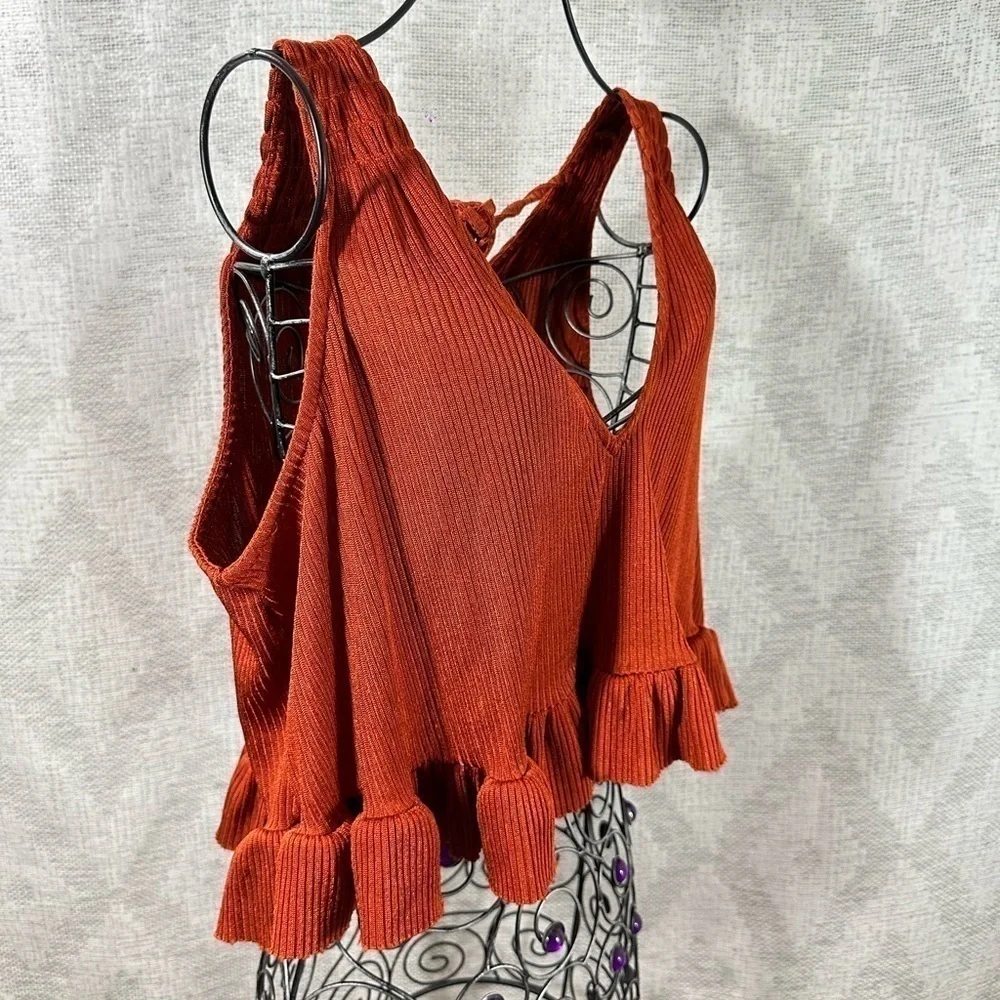 Free People no excuses cropped top in terracotta size XS